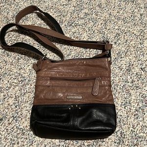 Stone & co black and brown leather shoulder bag